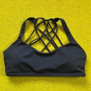 Lululemon Free To Be Wild Sports Bra Size 10 Black Open Back